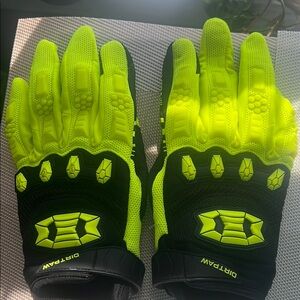 DIRT PAW Neon Yellow and Black Gloves